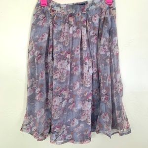 Grey, mauve floral skirt